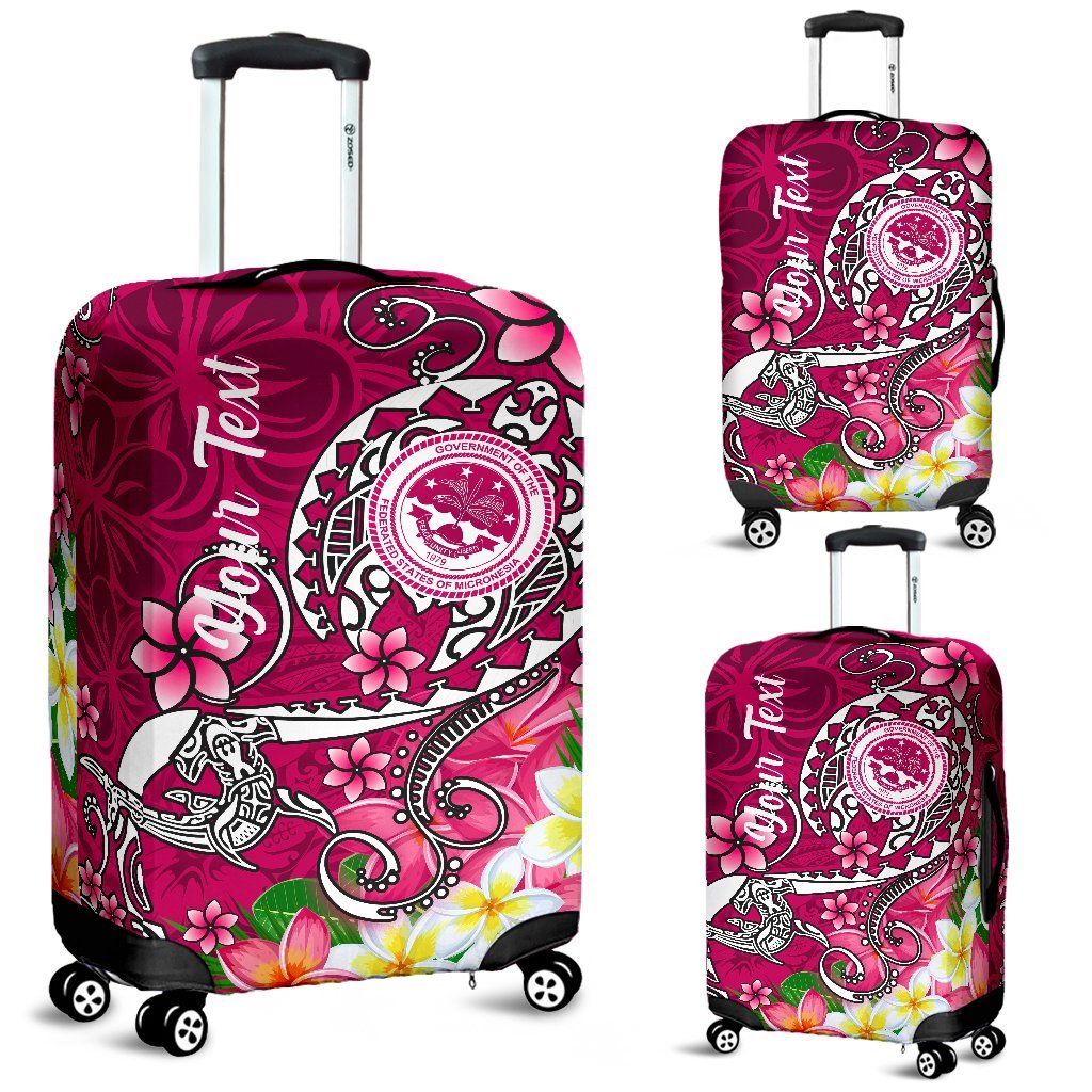 FSM Custom Personalised Luggage Covers - Turtle Plumeria (PINK) - Polynesian Pride