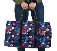 Tropical Palm Tree And Flower Hawaii Travel Bag Travel Bag One size Black - Polynesian Pride