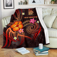 New Caledonia Polynesian Premium Blanket - Legend of New Caledonia (Red) White - Polynesian Pride