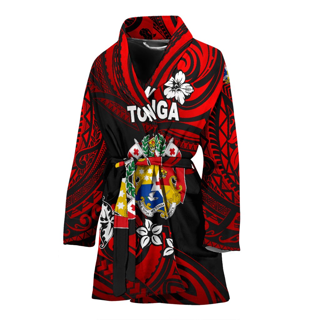 Mate Ma'a Tonga Rugby Women's Bath Robe Polynesian Unique Vibes - Red Women's Bath Robe Universal Fit Red - Polynesian Pride
