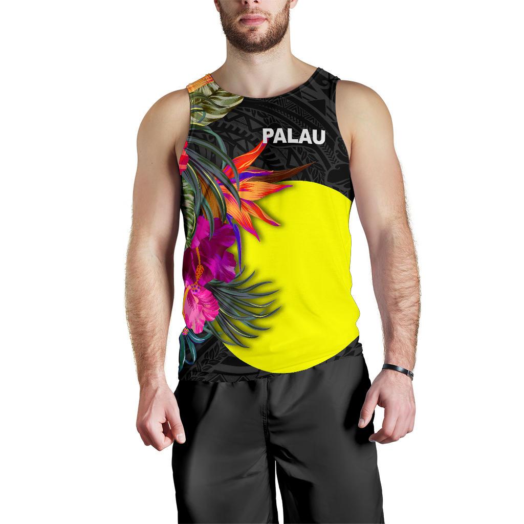 Palau Men's Tank Top - Polynesian Hibiscus Pattern - Polynesian Pride