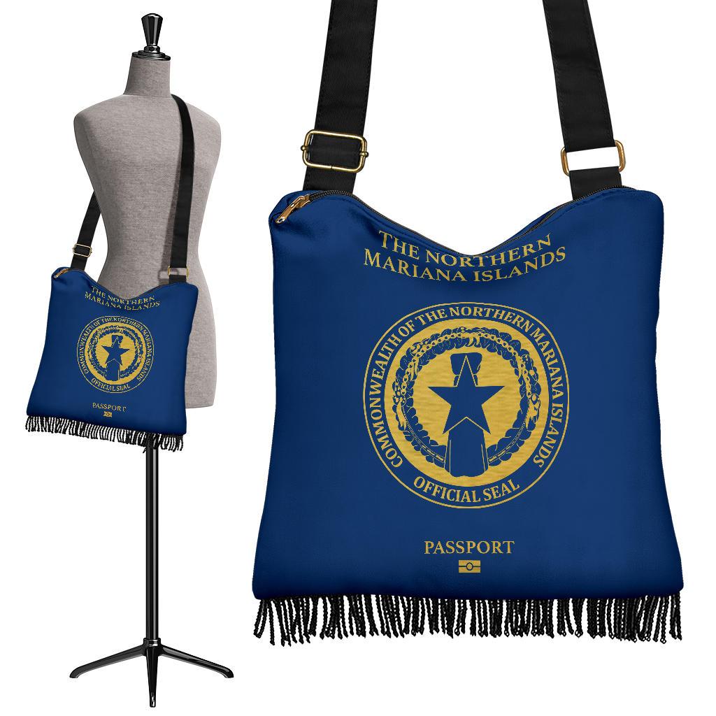 The Northern Mariana Islands Passport Crossbody Boho Handbag The Northern Marian Islands One Size Blue - Polynesian Pride