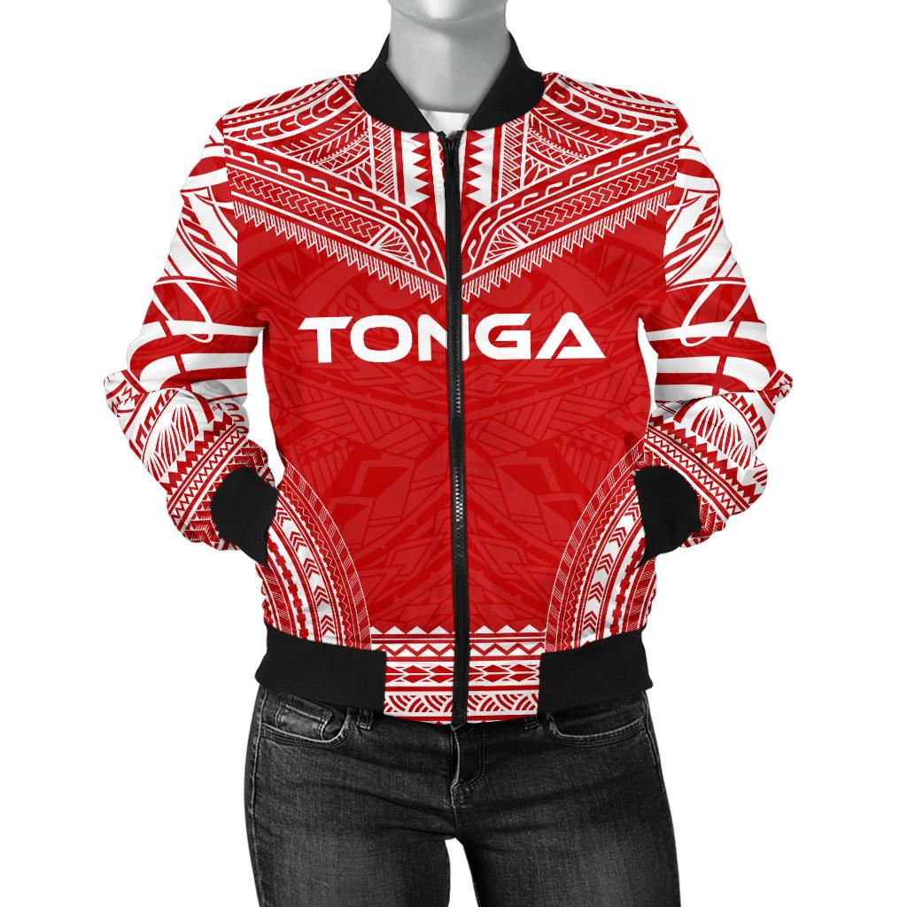 Tonga Flag Polynesian Chief Women'S Bomber Jacket Red - Polynesian Pride
