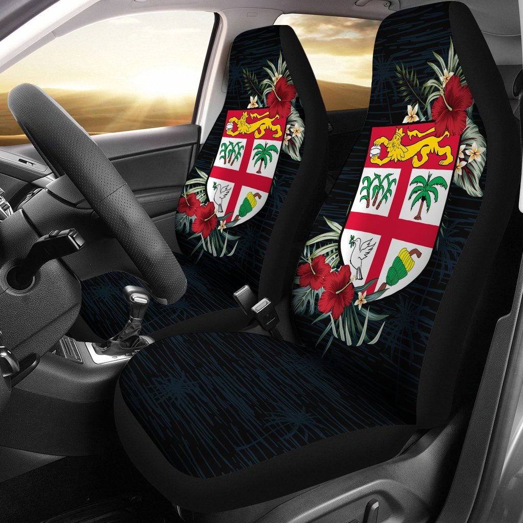 Fiji Car Seat Covers - Fiji Flag Hibiscus - A02 - Polynesian Pride
