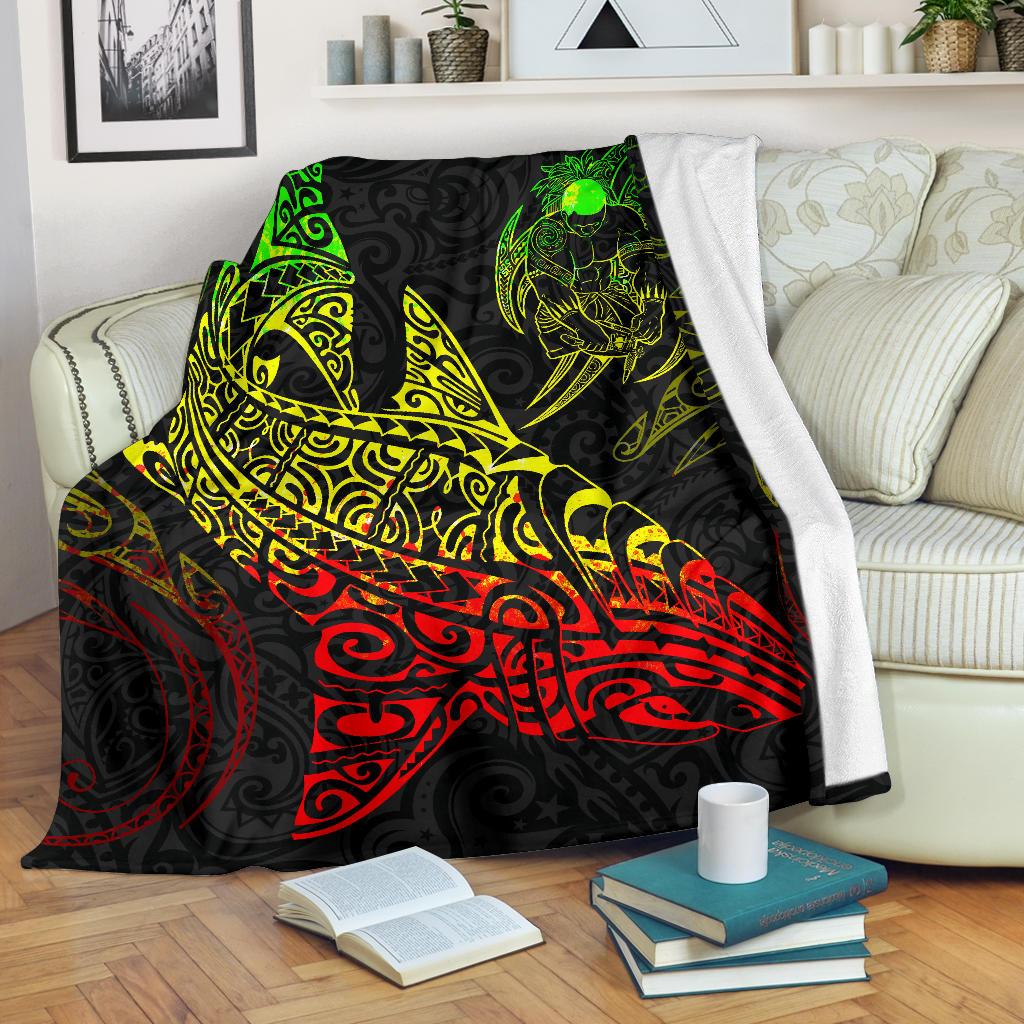 Shark Polynesian Blanket - Polynesian Tattoo Reggae - Polynesian Pride