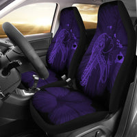 Hawaii Car Seat Covers - Hawaii Hula Girl Hibiscus Map Purple - Polynesian Pride