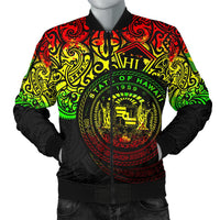 Polynesian Hawaii Bomber Jacket (Men) - Pride of Hawaii (Reggae) Black - Polynesian Pride