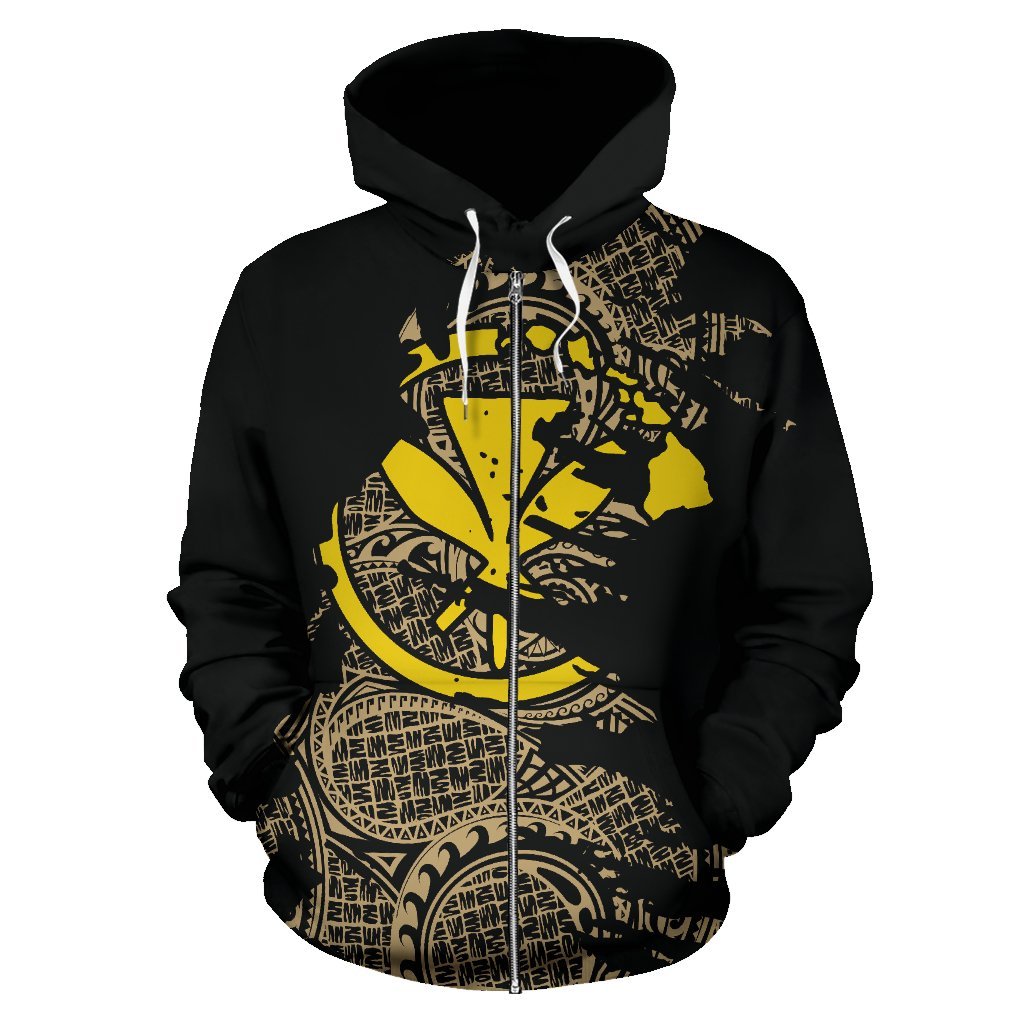 Hawaii Zip up Hoodie Hawaii Kanaka Maoli Polynesian Tattoo - Polynesian Pride