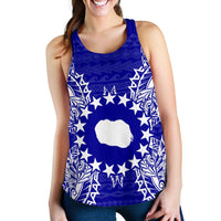 Cook Islands Polynesian Women Tank Top Map Blue Blue - Polynesian Pride