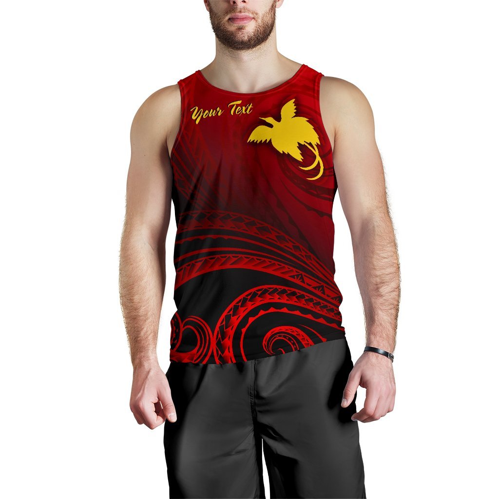 Papua New Guinea Custom Personalised Men's Tank Top - Raggiana Bird of Paradise Polynesian Patterns - Polynesian Pride