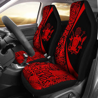 Cook Islands Polynesian Car Seat Cover - Circle Style 02 Universal Fit Black - Polynesian Pride
