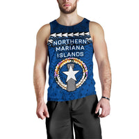 Northern Mariana Islands Polynesian Men Tank Top - Vibes Version Blue - Polynesian Pride