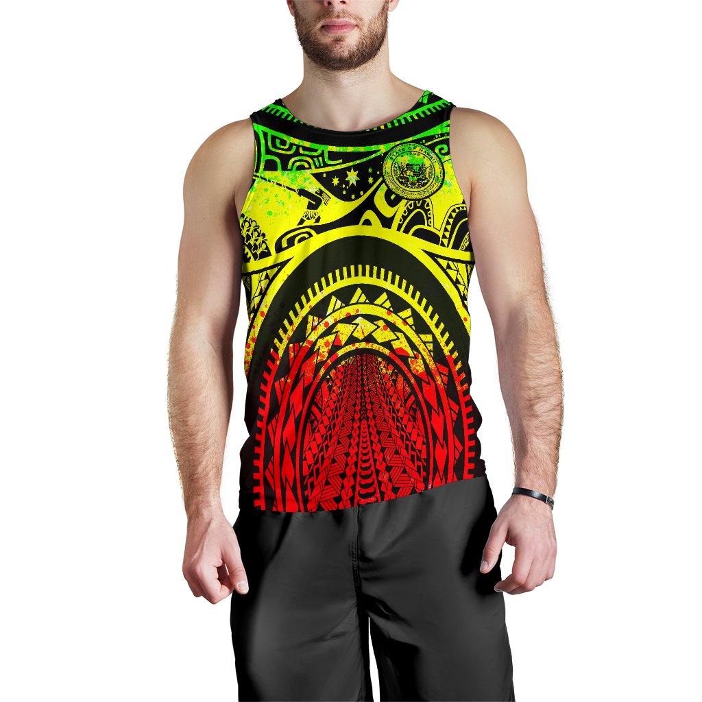 Hawaii Men's Tank Top - Hawaii Coat Of Arm & Maui Tattoo - Polynesian Pride