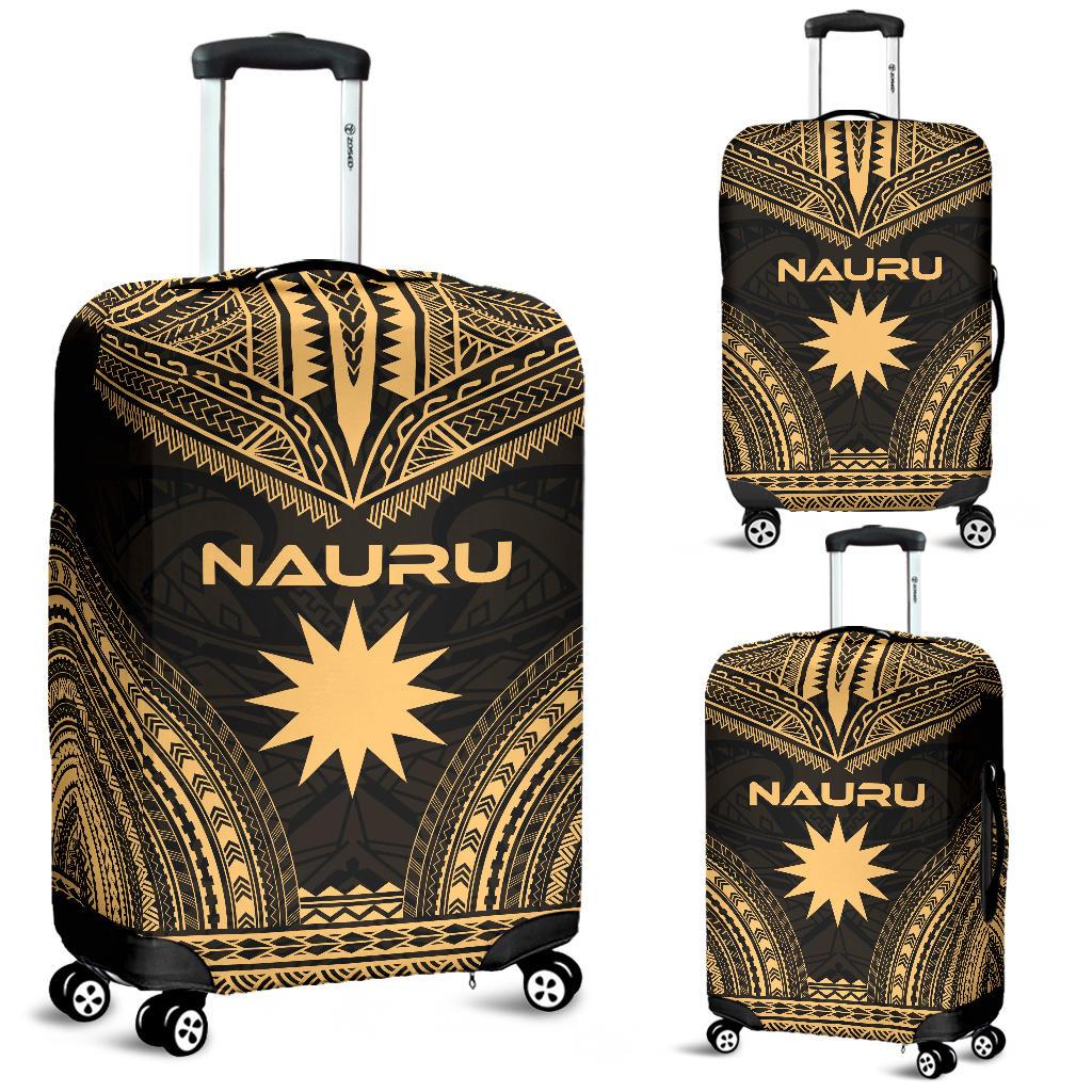 Nauru Polynesian Chief Luggage Cover - Gold Version Gold - Polynesian Pride