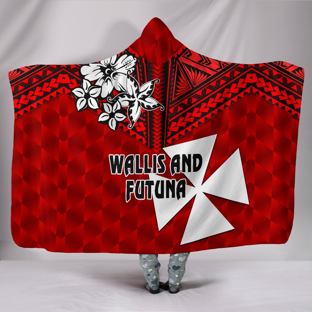 Wallis and Futuna Rugby Hooded Blanket Sporty Vibes Hooded Blanket Red - Polynesian Pride
