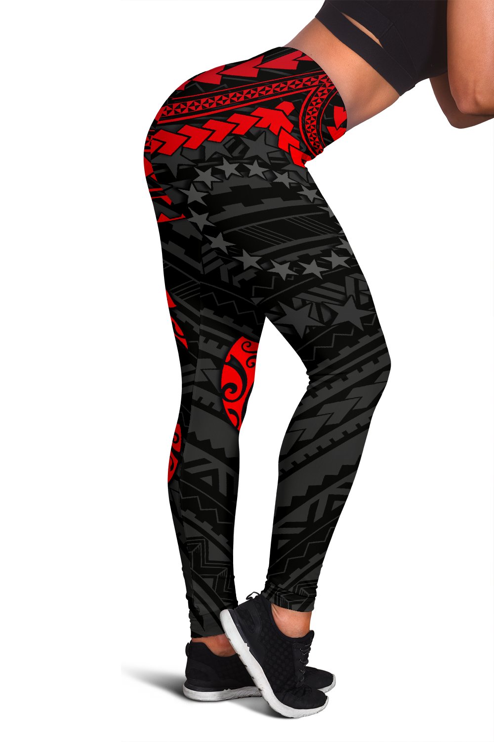 Cook Islands Polynesian Leggings (Women) - Red Turtle - Polynesian Pride