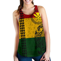 Hawaii Kanaka Flag Polynesian Personalized Women's Racerback Tank - Polynesian Pride