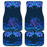 Hawaiian Turtle Hibiscus Polynesian Car Floor Mats - Lucy Style Car Floor Mats Universal Fit Indigo - Polynesian Pride