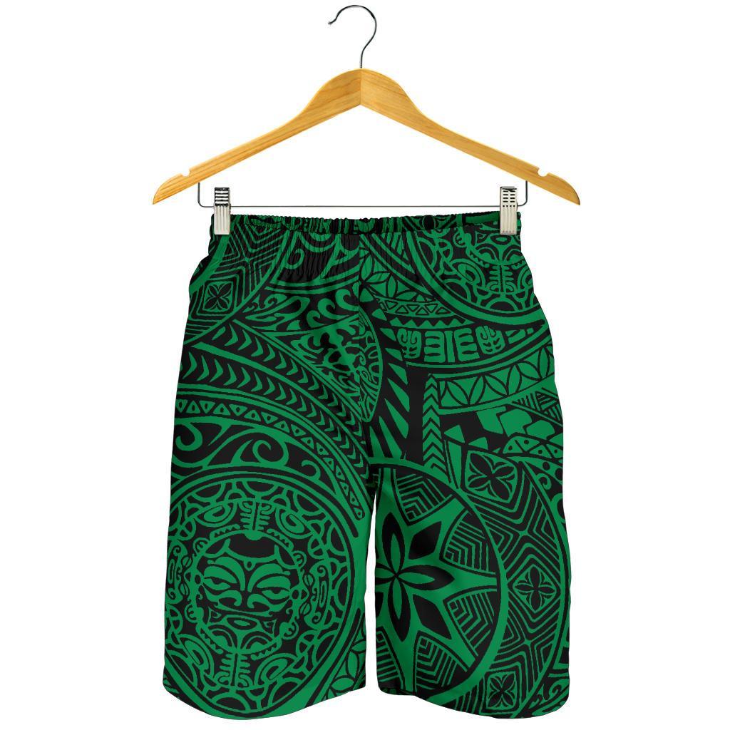 Polynesian Hawaiian Style Tribal Tattoo Green Men's Short - Polynesian Pride