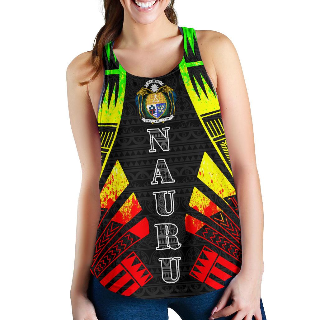 Nauru Women Racerback Tank - Polynesian Tattoo Reggae Art - Polynesian Pride