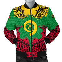 Vanuatu Men's Bomber Jacket Melanesia Island Paradise Black - Polynesian Pride