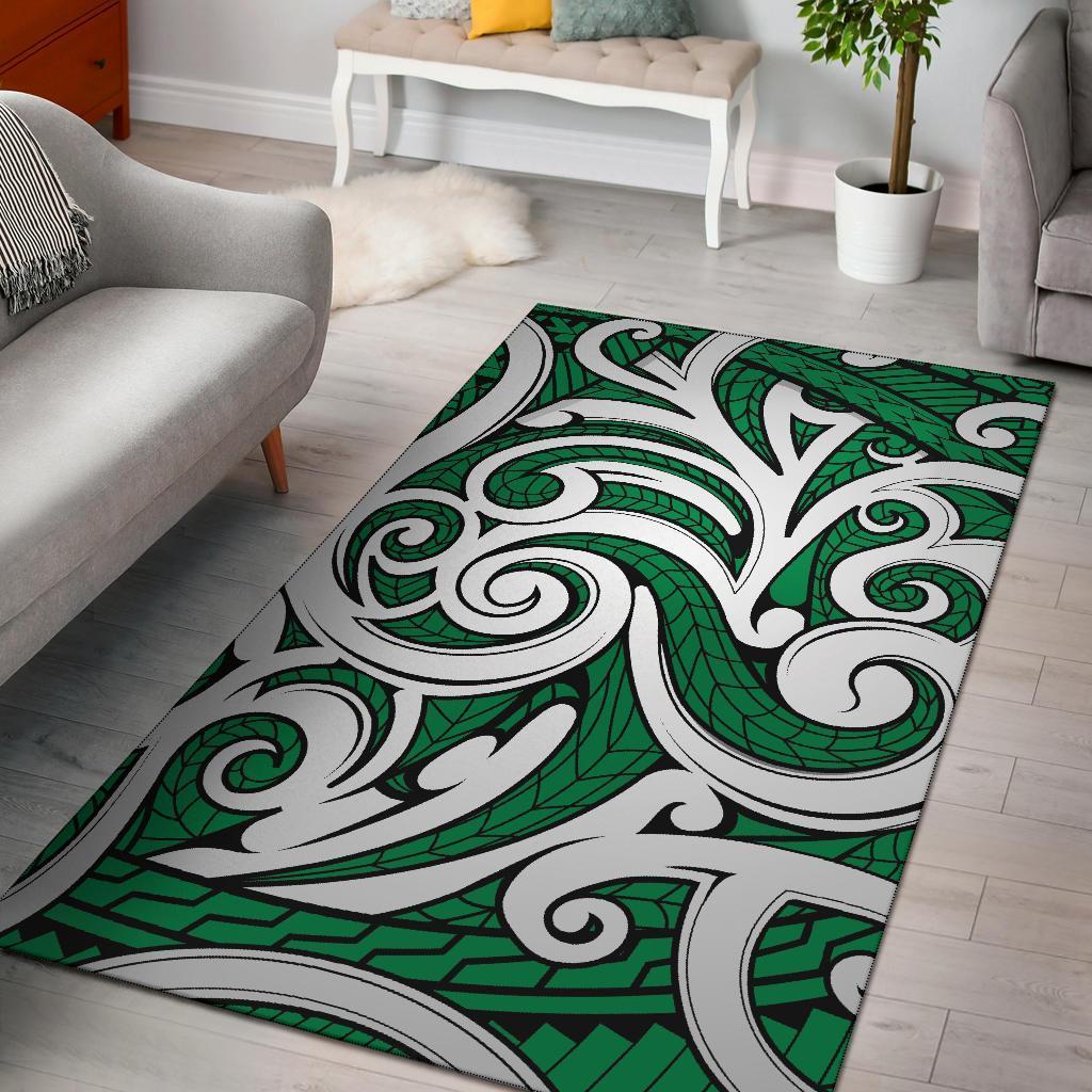 Hawaii Area Rug Polynesian Maori Ethnic Ornament AH Rug Green - Polynesian Pride