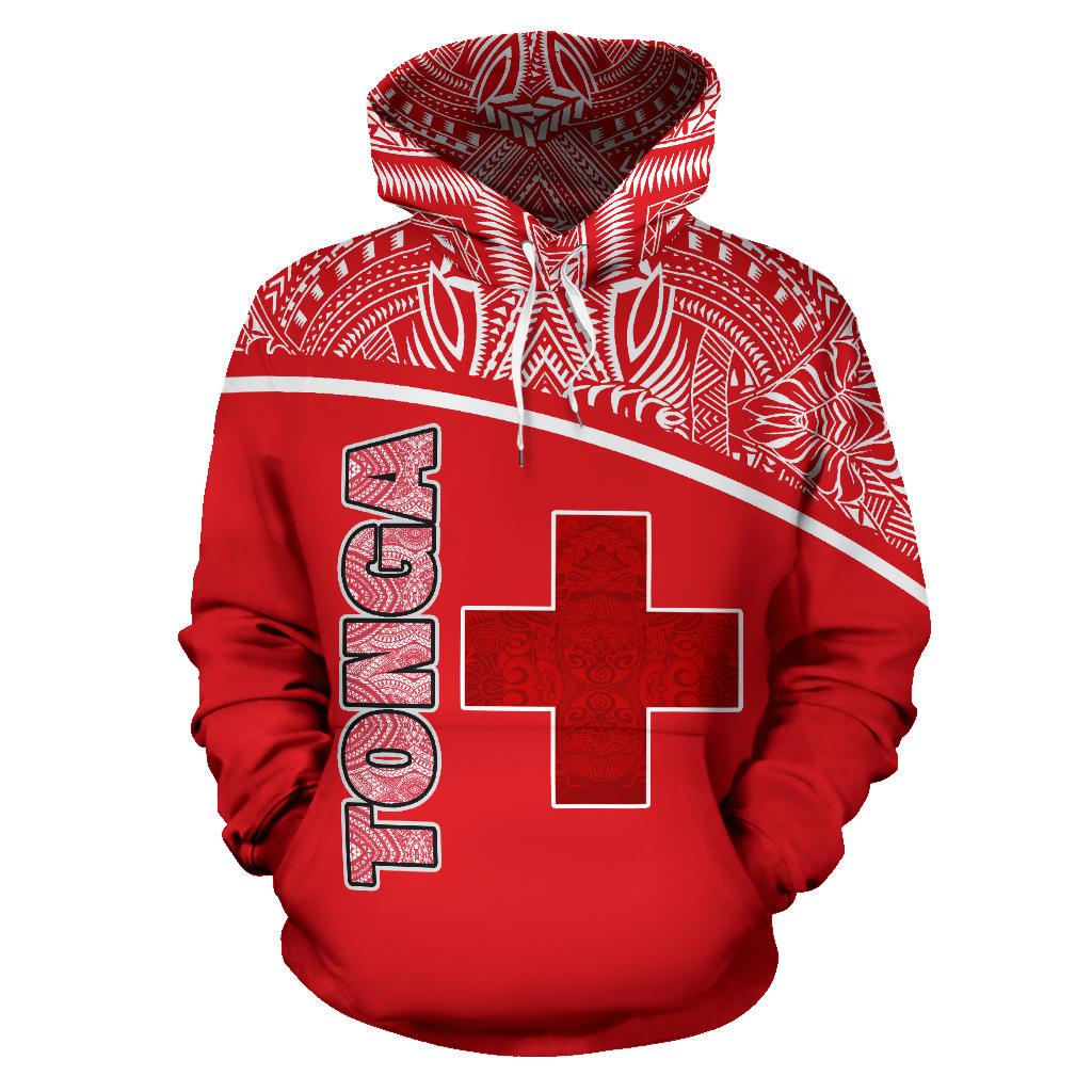Tonga All Over Hoodie Polynesian Curve Style - Polynesian Pride
