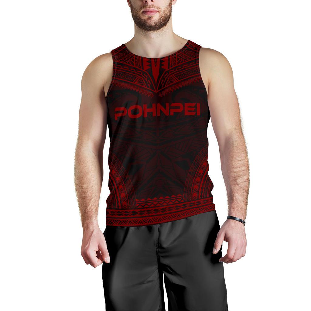 Pohnpei Men's Tank Top - Polynesian Chief Red Version Red - Polynesian Pride