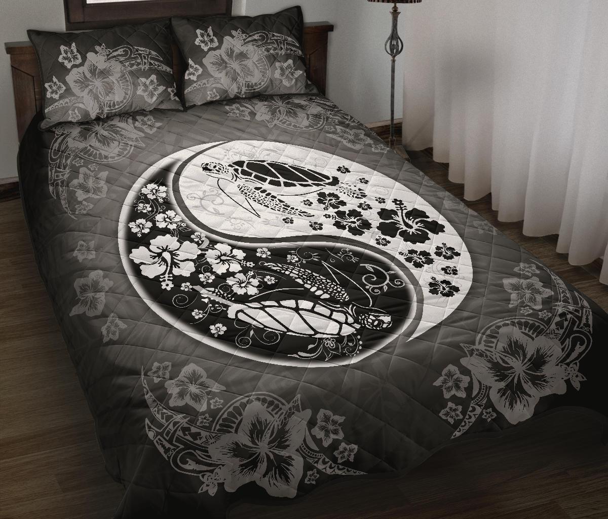 Turtle Quilt Bed Set - Yin Yang Hibiscus - Polynesian Pride