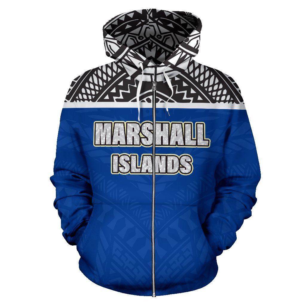 Marshall Islands All Over Zip up Hoodie Micronesian Version - Polynesian Pride
