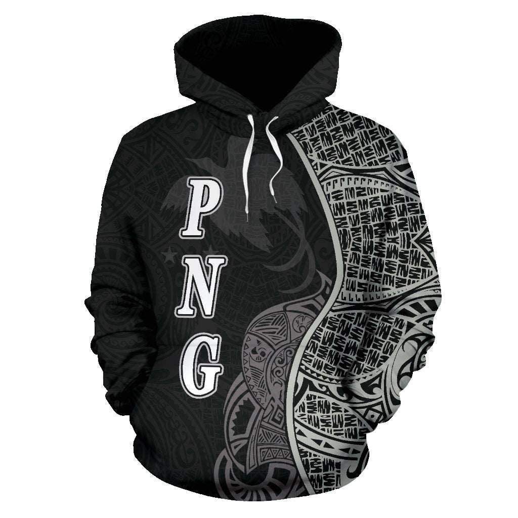 Papua New Guinea Polynesian Hoodie Coconut Tree Black - Polynesian Pride