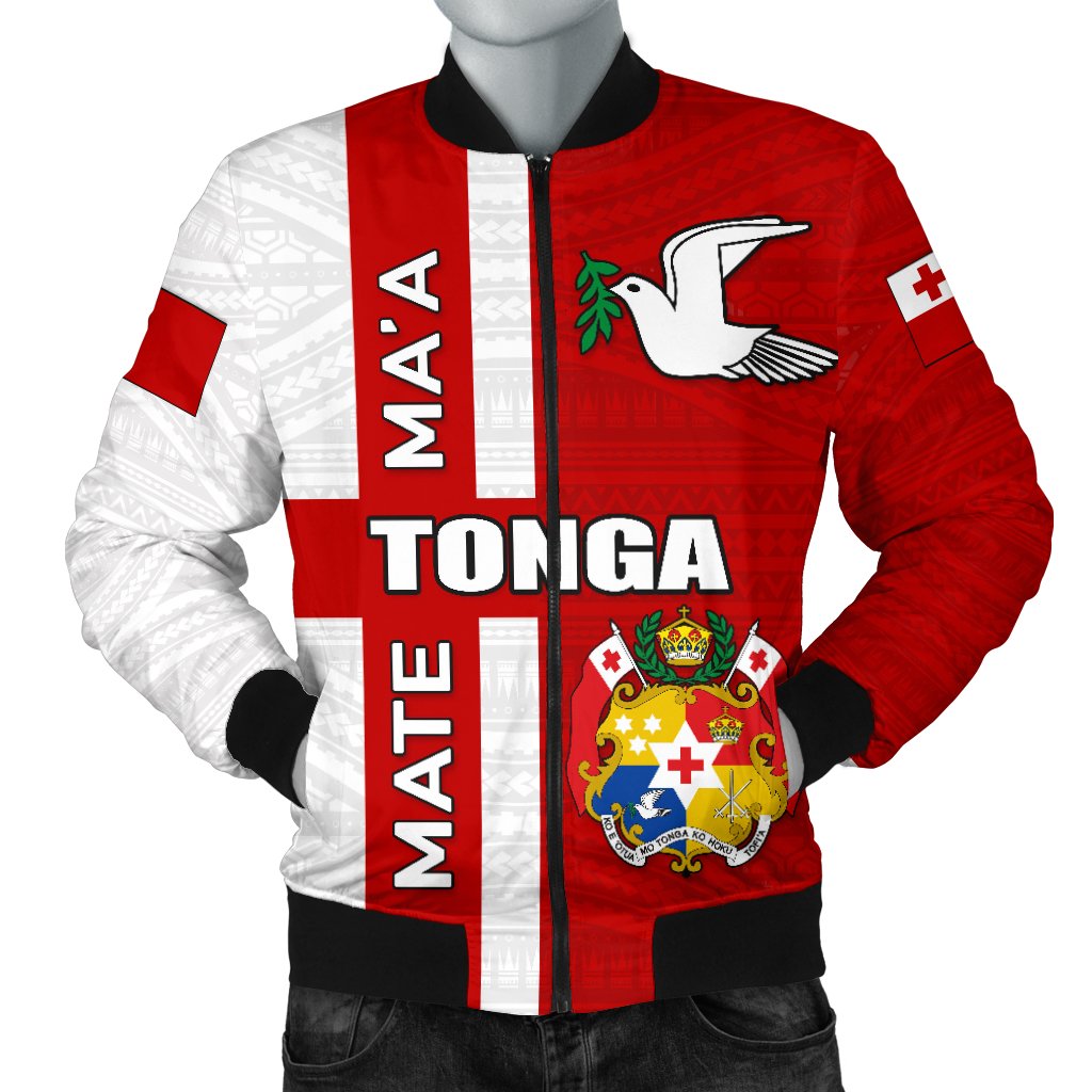 Tonga Rugby Men Bomber Jacket Mate Ma'a Red - Polynesian Pride