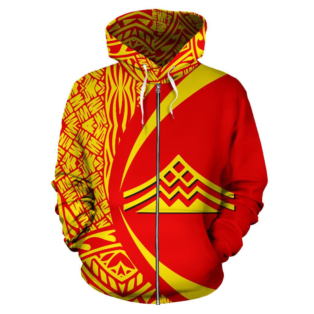Hawaii Mauna Kea Polynesian Zipper Hoodie Circle Style - Polynesian Pride