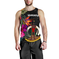 Vanuatu Men's Tank Top - Hibiscus Polynesian Pattern - Polynesian Pride