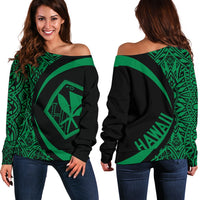 Kanaka Polynesian Women's Off Shoulder Sweater 05 White - Polynesian Pride