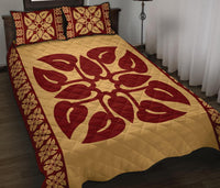 Hawaiian Quilt Pattern Flamingo Flower Quilt Bed Set - Polynesian Pride