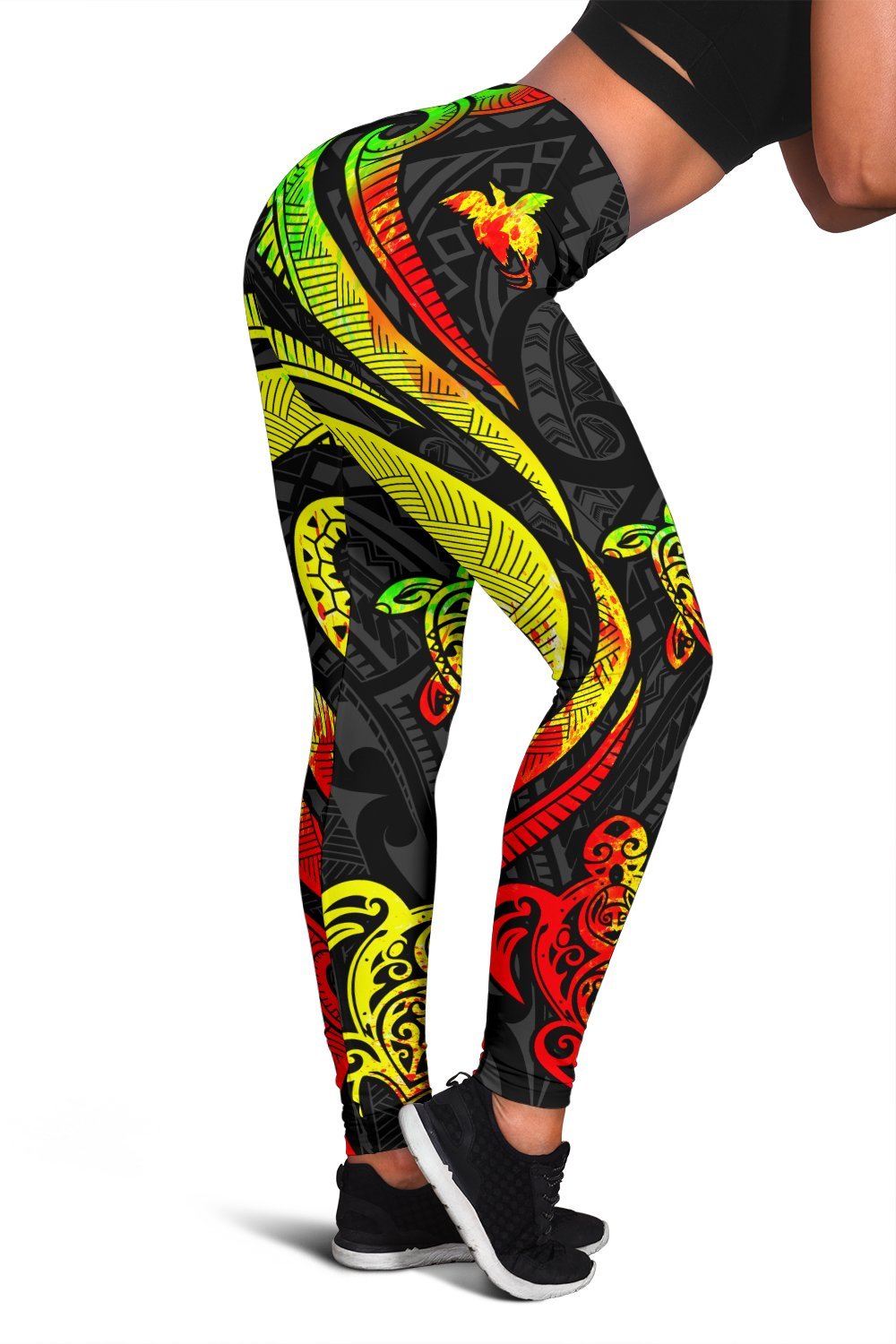 Papua New Guinea Women's Leggings - Reggae Tentacle Turtle - Polynesian Pride