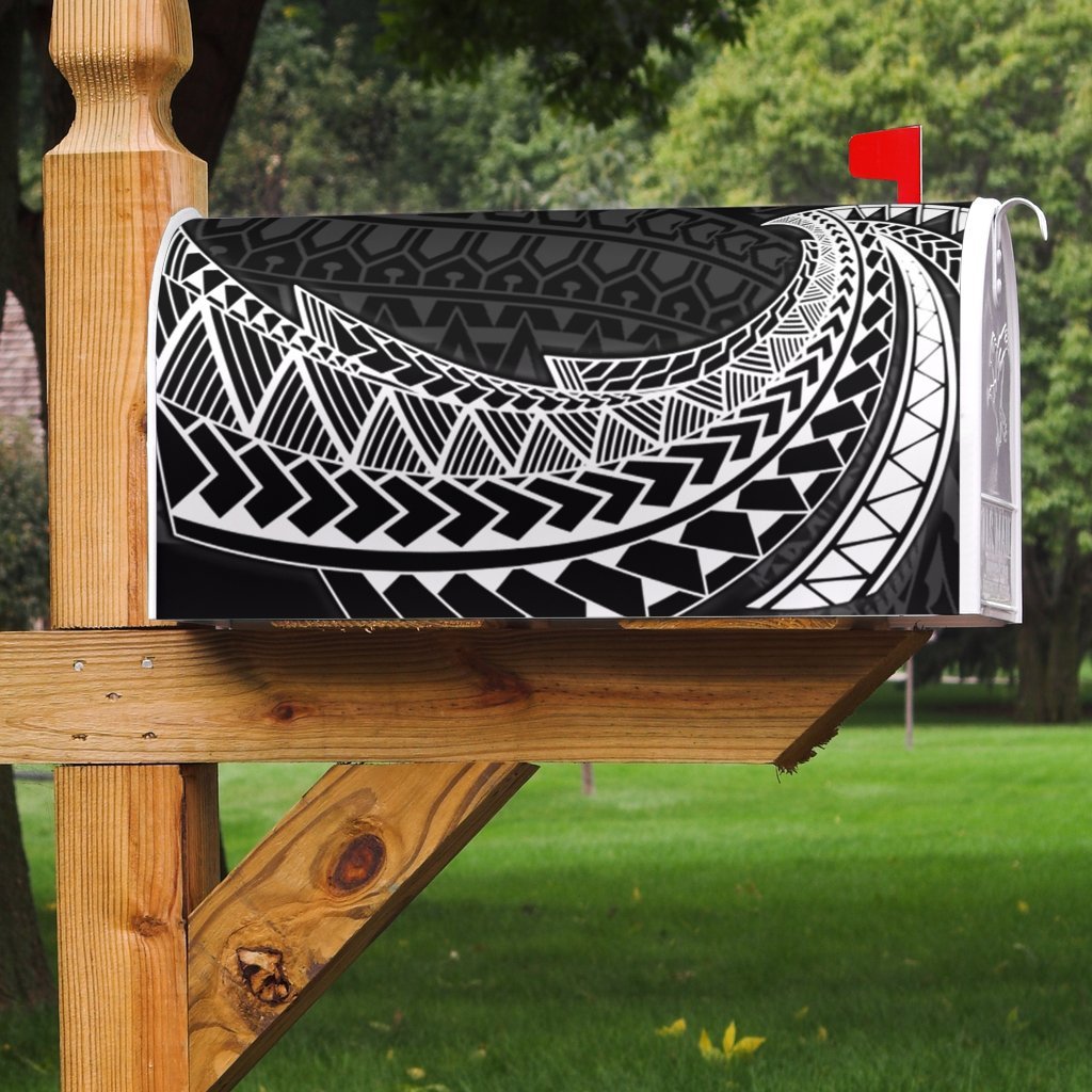 Fiji Mailbox Cover - Tropical Flowers Style Mailbox Cover - Fiji Black - Polynesian Pride