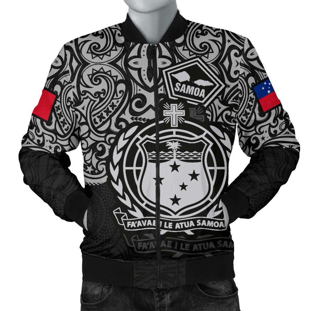 Samoa Polynesian Pride Bomber Jacket (Men) - Pride of Samoa Black - Polynesian Pride