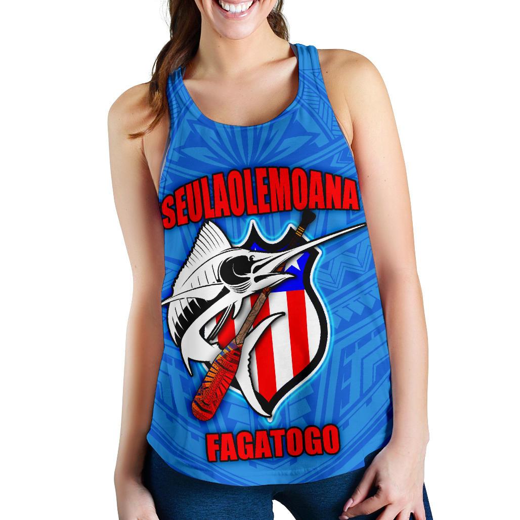 American Samoa Polynesian Women's Racerback Tank - Iseulaolemoana Fagatogo - Polynesian Pride