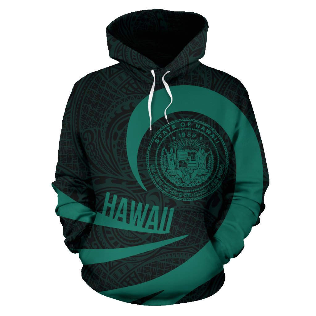 Hawaii Coat of Arms Roll In My Heart Hoodie Celadon - Polynesian Pride