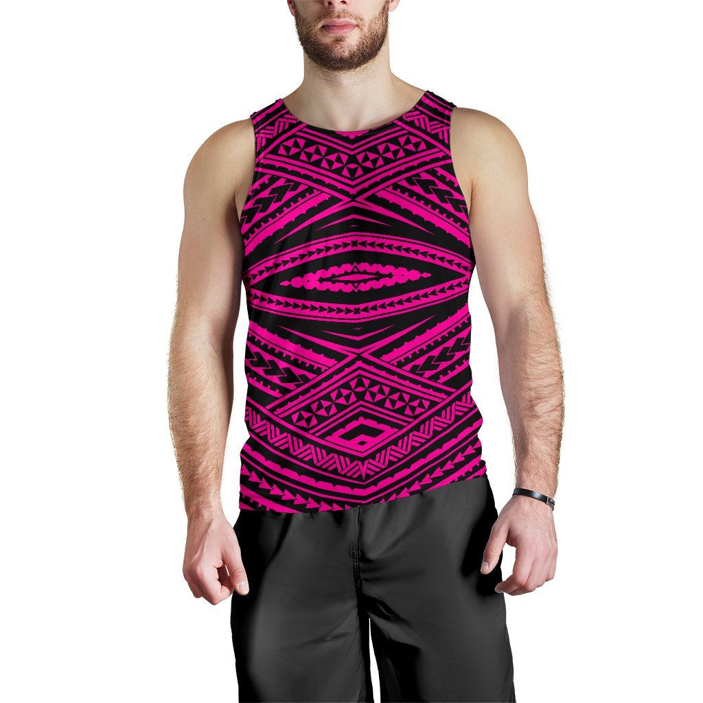 Polynesian Tatau Pink Hawaii Men's Tank Top Pink - Polynesian Pride