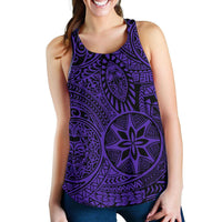 Polynesian Hawaiian Style Tribal Tattoo Violet Women's Racerback Tank Top Purple - Polynesian Pride