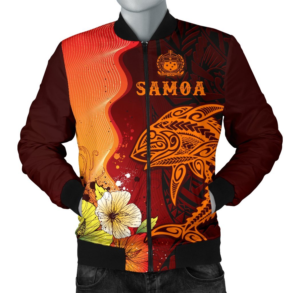 Samoa Men's Bomber Jacket - Tribal Tuna Fish - Polynesian Pride