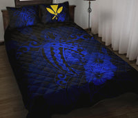 Hawaii Hibiscus Quilt Bed Set - Harold Turtle - Blue - Polynesian Pride