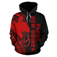 Papua New Guinea Polynesian ll Over Hoodie Red Line - Polynesian Pride