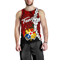 Tonga Polynesian Men's Tank Top - Tribal Wave Tattoo Flag Color - Polynesian Pride