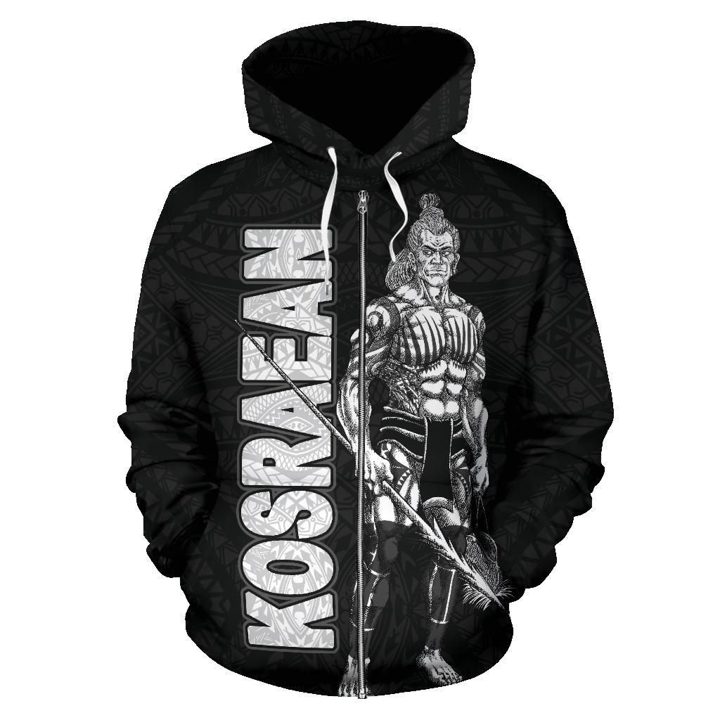 Kosrae Polynesian Zip up Hoodie Micronesia Kosraean Warrior - Polynesian Pride