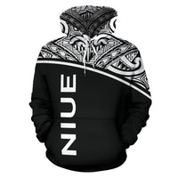 Niue Polynesian Hoodie Curve Black - Polynesian Pride