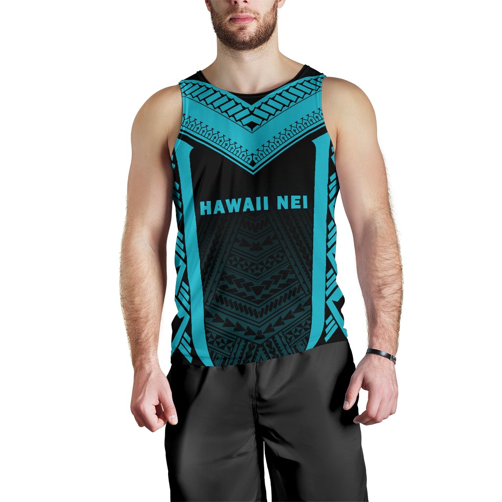 Hawaii Kanaka Polynesian Men's Tank Top Active Blue - Polynesian Pride
